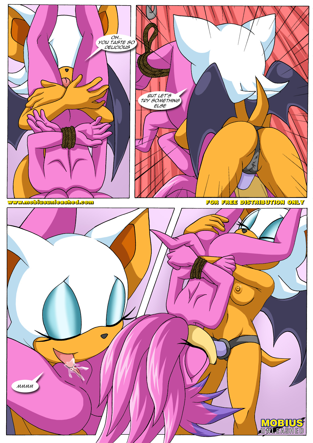 69 anthro archie_comics bbmbbf bondage bound breasts comic dialog dildo female forced furry julie-su mobius_unleashed nude oral oral_sex palcomix rape rouge's_toys rouge_the_bat sega sex sex_slave sex_toy slave sonic_(series) sonic_the_hedgehog_(series) strap-on text yuri