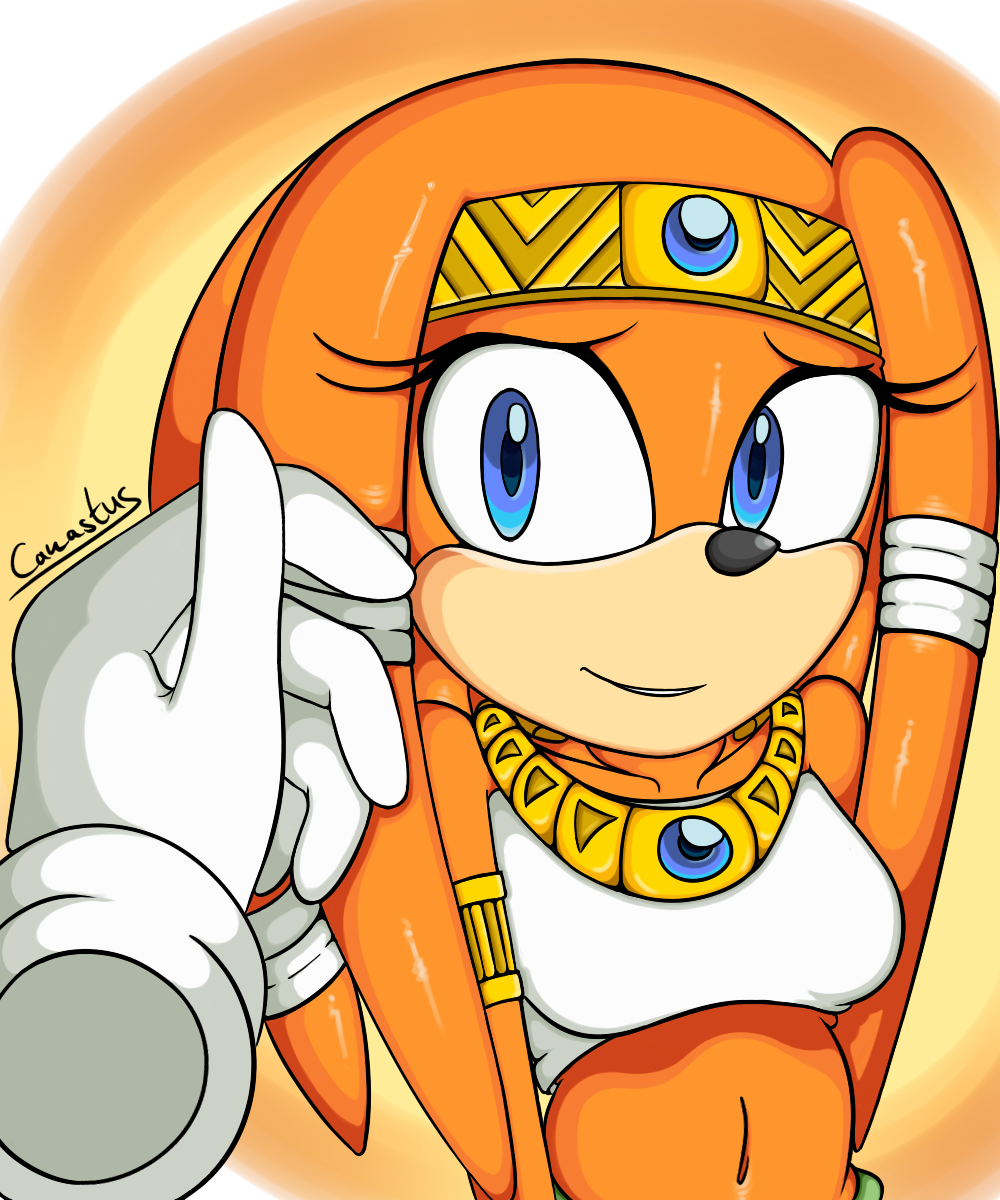 alluring alpha_channel canastus caress crossover echidna female glove hair jewelry looking_at_viewer master_hand nintendo petting plain_background sega sonic_(series) super_smash_bros. super_smash_bros._melee tikal_the_echidna transparent_background