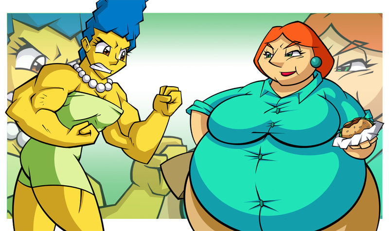 angry big_breasts breasts chadrocco family_guy lois_griffin marge_simpson marge_vs_lois muscle plump the_simpsons yellow_skin