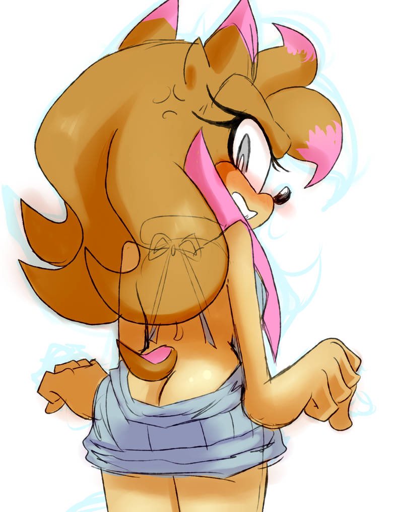 angry clenched_fists exposed_butt keala pixelsugar_(artist) sonic_oc