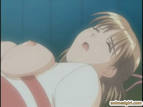 1boy 1girl animated ass blush breasts brown_hair closed_eyes female gif hair_ribbon horny leotard male nipples open_mouth princess_69_midnight pussy ribbon sex spread_legs
