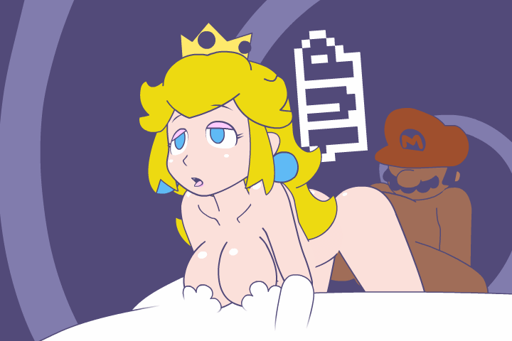 1boy 1girl 1up ahegao animated animated_gif ass bouncing_breasts breasts cap crown doggy_position earrings facial_hair from_behind fucked_silly gameplay_mechanics gif hat jewelry long_hair mario mario_(series) minus8 mustache nintendo nude open_mouth orgasm princess princess_peach rolling_eyes sex super_mario_bros. text tongue tongue_out