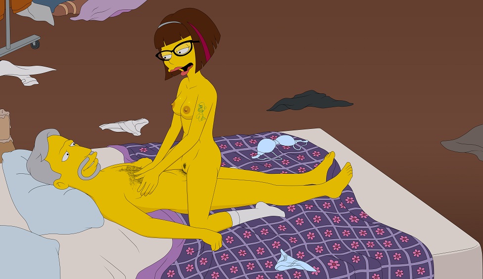 bra breasts candace_(the_simpsons) cowgirl_position father_&amp;_daughter girl_on_top incest male/female panties roger_(candace's_father) sex sfan the_simpsons toes underwear