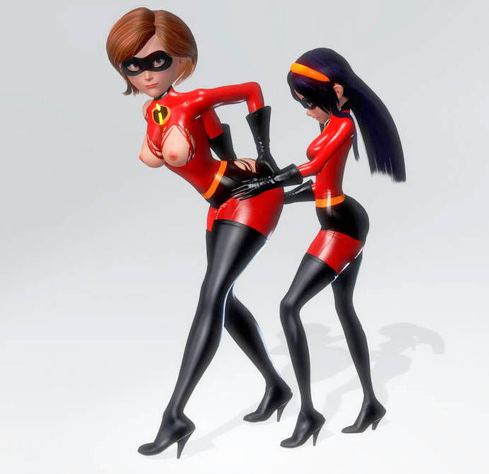 ass bodysuit boots breasts gloves helen_parr mask nipples the_incredibles thighs violet_parr