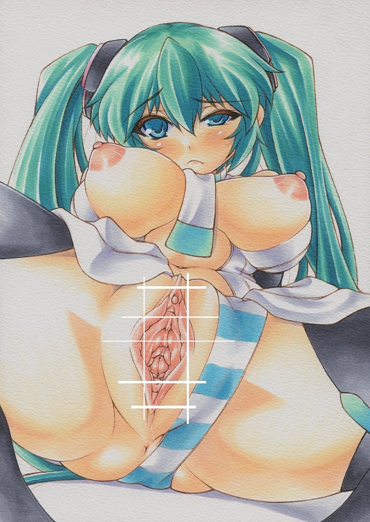 1girl anus aqua_eyes aqua_hair areolae bad_id black_legwear blush breasts censored cervix clitoris female hatsune_miku headphones large_breasts long_hair looking_at_viewer miku_hatsune neck_tie necktie nipples open_clothes open_shirt panties panties_aside pointless_censoring pussy shirt solo spread_legs spread_pussy stockings striped striped_panties thighhighs thighs twin_tails twintails underwear uneven_eyes urethra very_long_hair vocaloid yutakasan-love