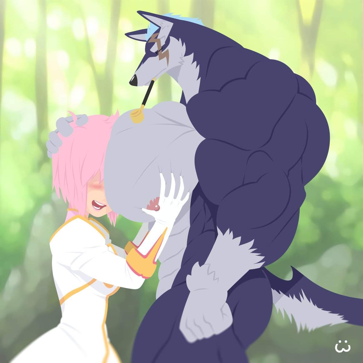 anthro artist_request dog estellise_sidos_heurassein furry imminent_sex love muscle muscular pink_hair princess repede sexy slut source_request tagme tales tales_of_(series) tales_of_vesperia