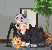1girl animated animated_gif arachne bad_end blonde_hair camel_(dansen) d-gate digestion food gif insect_girl inside inside_creature lowres milia milia_wars monster_girl pixel_art pussy rape spider_girl spider_web unbirthing vore web x-ray
