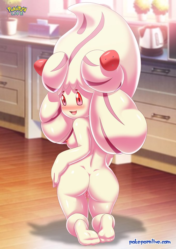 alcremie anthro ass bbmbbf big_ass big_breasts breasts female female_only looking_at_viewer looking_back nintendo nude palcomix pokemon pokepornlive presenting presenting_hindquarters presenting_pussy pussy seductive seductive_smile smile strawberry