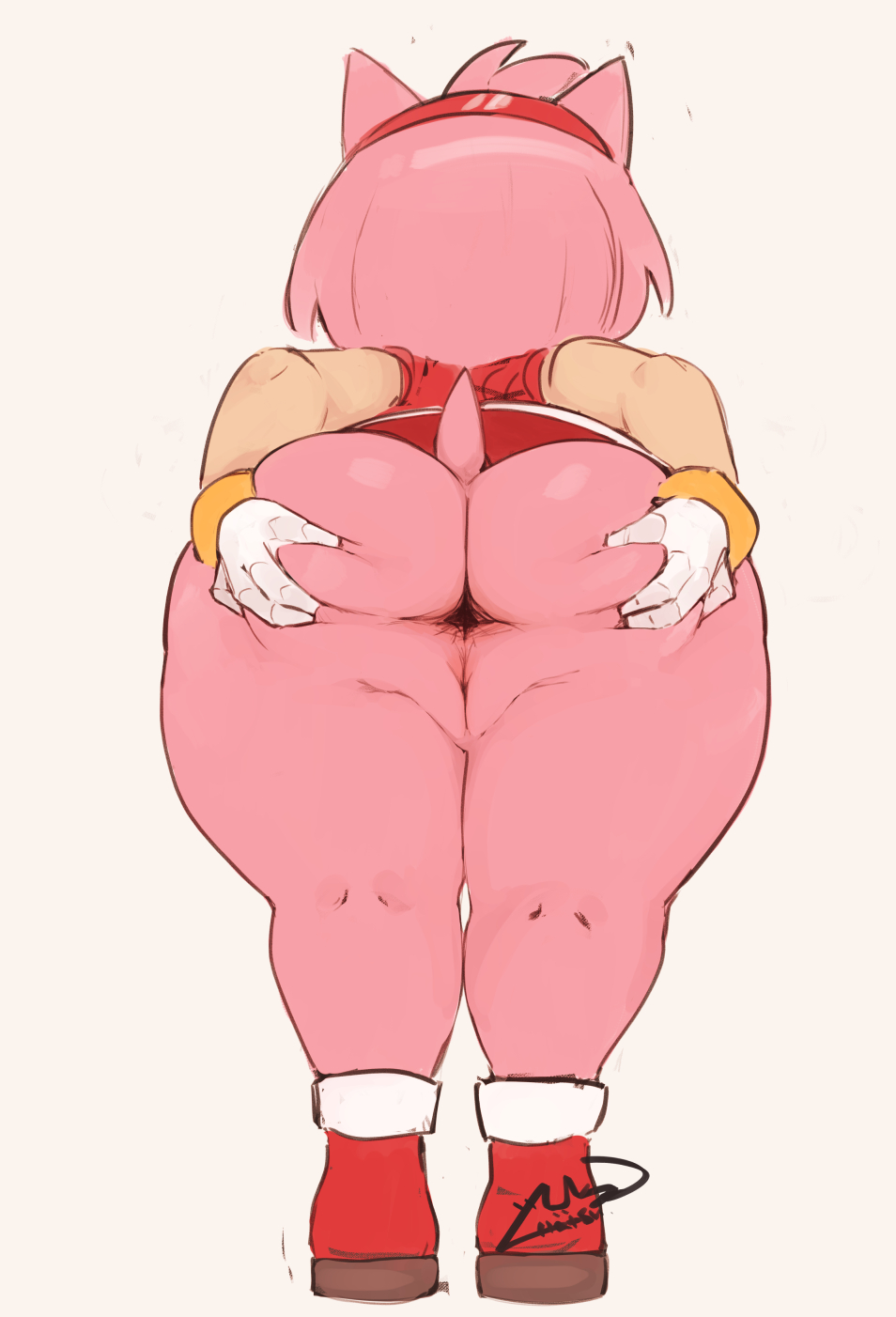 1girl 2022 accessory amy_rose anthro anus artist_signature ass ass_grab back back_view bent_over big_ass boots bottom_heavy bracelet bubble_butt butt butt_grab clothed clothing countershade_arms countershading dat_ass digital_drawing_(artwork) digital_media_(artwork) dress eulipotyphlan expansion female female_solo footwear full-length_portrait genitals glistening glistening_body glistening_skin gloves grabbing grabbing_ass grabbing_own_ass hair hair_accessory hair_ornament hairband hand_on_butt hand_on_own_butt handwear hatsumiilkshake hedgehog hi_res high_res jewelry large_ass mammal multicolored_body multicolored_skin no_underwear pink_body pink_hair pink_skin portrait presenting presenting_anus presenting_hindquarters pussy rear_view red_clothing red_dress sega shiny shiny_skin shoes short_hair short_tail signature solo solo_female sonic_(series) sonic_the_hedgehog_(series) spread_anus spread_ass spread_butt spreading standing tail tan_body tan_countershading tan_skin thick thick_ass thick_butt thick_thighs thighs two_tone_body two_tone_skin upskirt vagina video_games viewed_from_behind white_clothing white_gloves white_handwear
