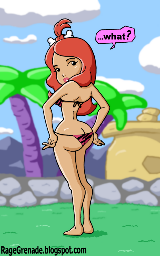 ass bikini hanna-barbera outdoors outside pebbles_flintstone rage_grenade red_hair redhead swimsuit the_flintstones