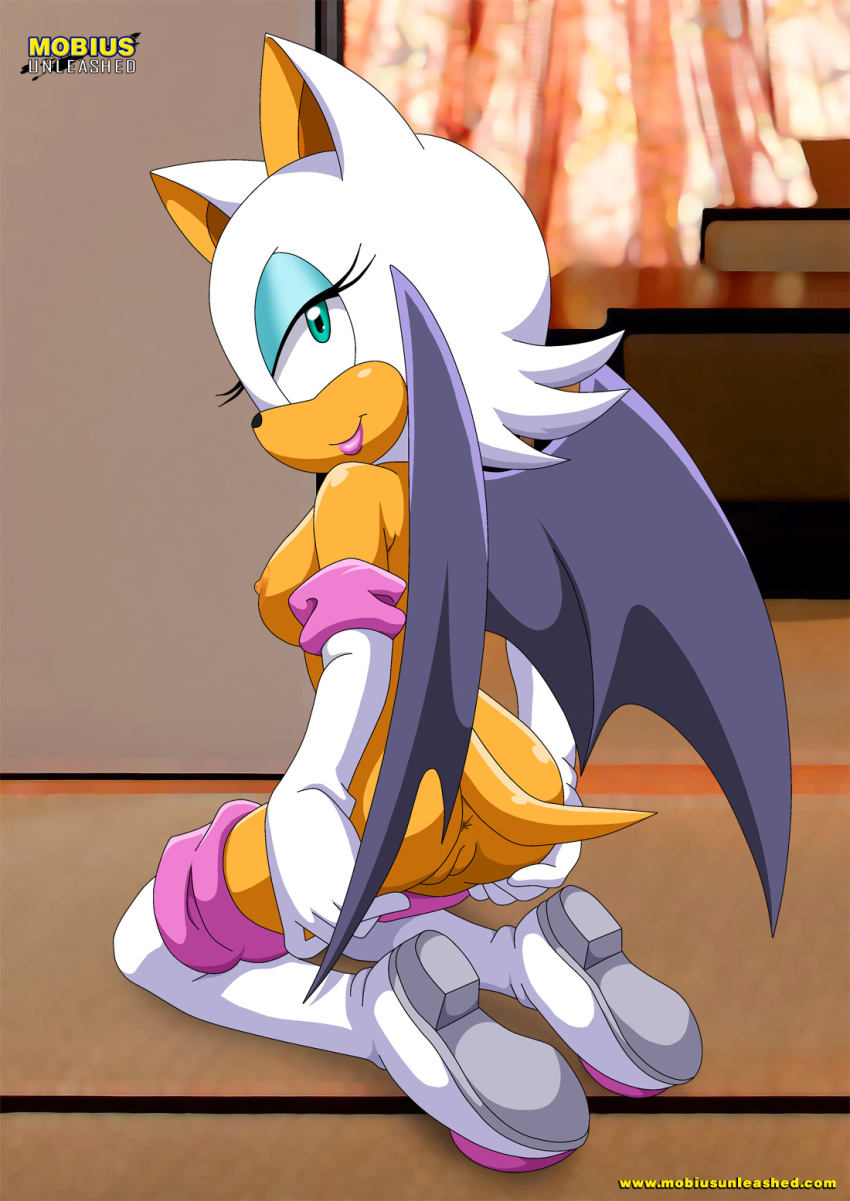 anus areolae ass ass_grab bbmbbf breasts cute furry looking_back mobius_unleashed nipples palcomix pussy rouge_the_bat sega sideboob sonic_(series) sonic_the_hedgehog_(series) tail wings
