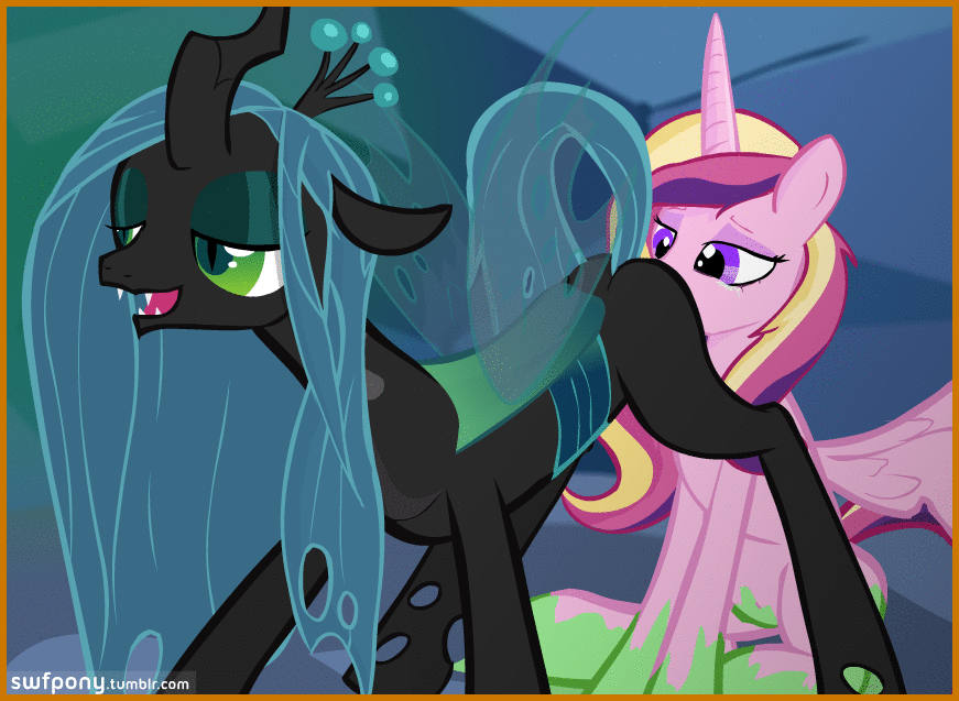 animated animated_gif equine female forced friendship_is_magic furry gif horse lesbian licking magic mlp my_little_pony oral pony princess_cadance queen_chrysalis rape tongue