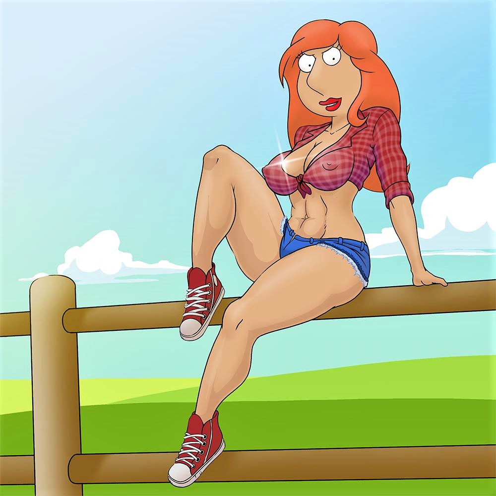 abs big_breasts big_nose blouse clothed erect_nipples family_guy lois_griffin nipples_visible_through_clothing nose open_fly shorts thighs