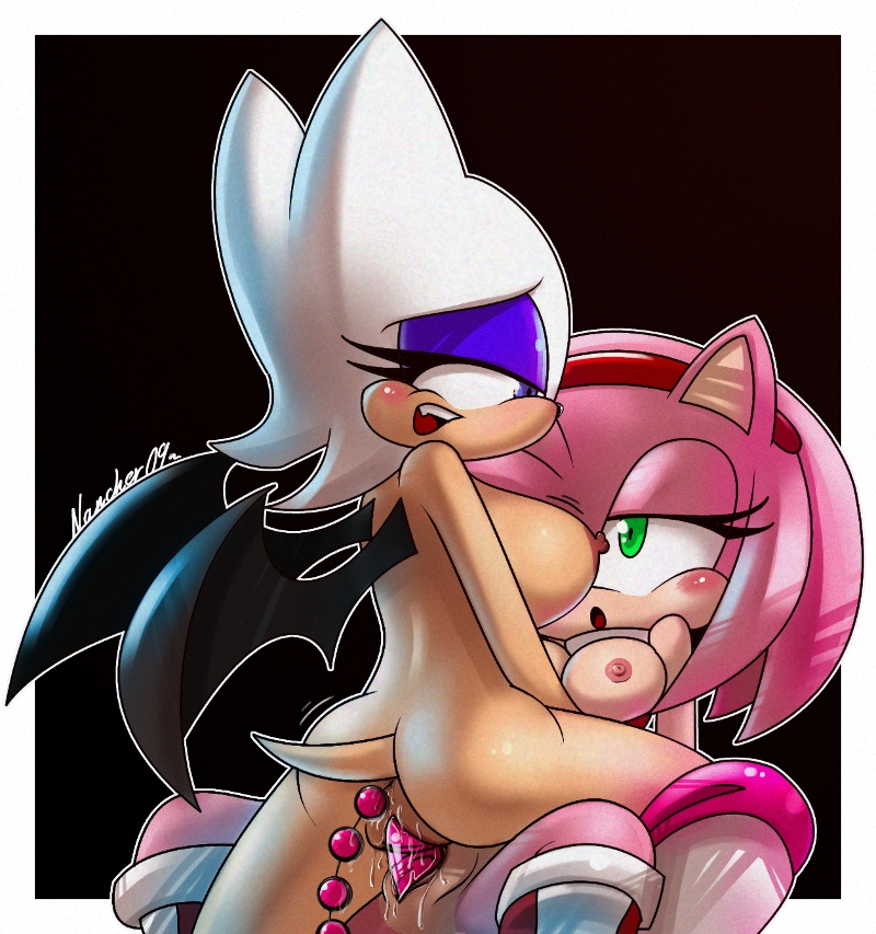 amy_rose anal_beads dildo_in_pussy double_dildo female/female female_only furry nancher rouge_the_bat sega sideboob sonic_*(series) sonic_the_hedgehog_(series) vaginal_insertion yuri