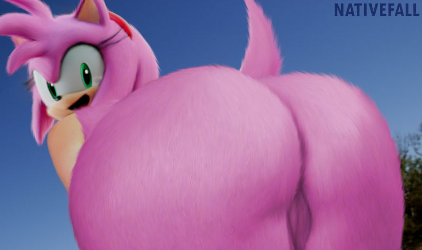 amy_rose big_ass hedgehog looking_at_viewer nativefall smile