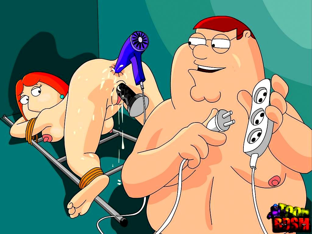 anal_insertion bondage family_guy lois_griffin peter_griffin toon_bdsm vaginal_insertion