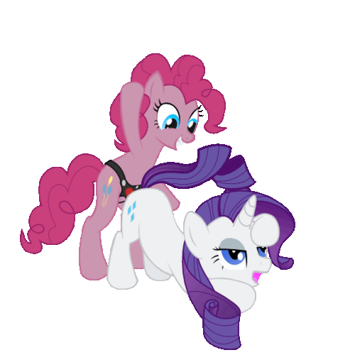 anal_penetration friendship_is_magic gif my_little_pony pinkie_pie rarity_(mlp) strap-on