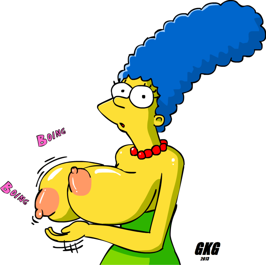 big_breasts breasts gkg marge_simpson tagme the_simpsons transparent_background yellow_skin