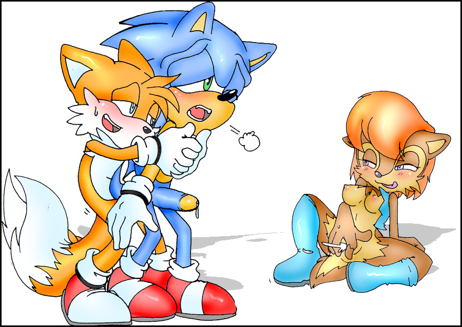 1girl 2boys anal anthro archie_comics breasts cute fingering furry gay miles_"tails"_prower multiple_boys multiple_tails nipples penis purity pussy sally_acorn sonic sonic_the_hedgehog sonic_the_hedgehog_(series) tail yaoi