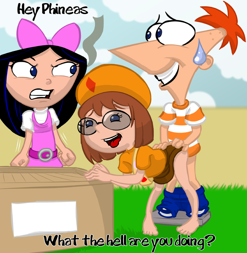 ambiguous_penetration disney fireside_girls from_behind gretchen_(phineas_and_ferb) humor isabella_garcia-shapiro jealous lahsparkster outdoor_sex phineas_and_ferb phineas_flynn skirt_lift