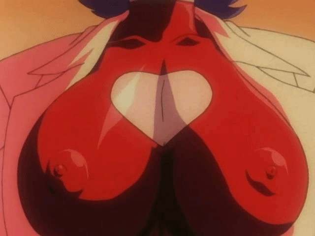 animated animated_gif bouncing_breasts breasts cleavage close_up doctor_marilyn gif heart heart_cutout hentai huge_breasts marine_a_go-go nipples walk