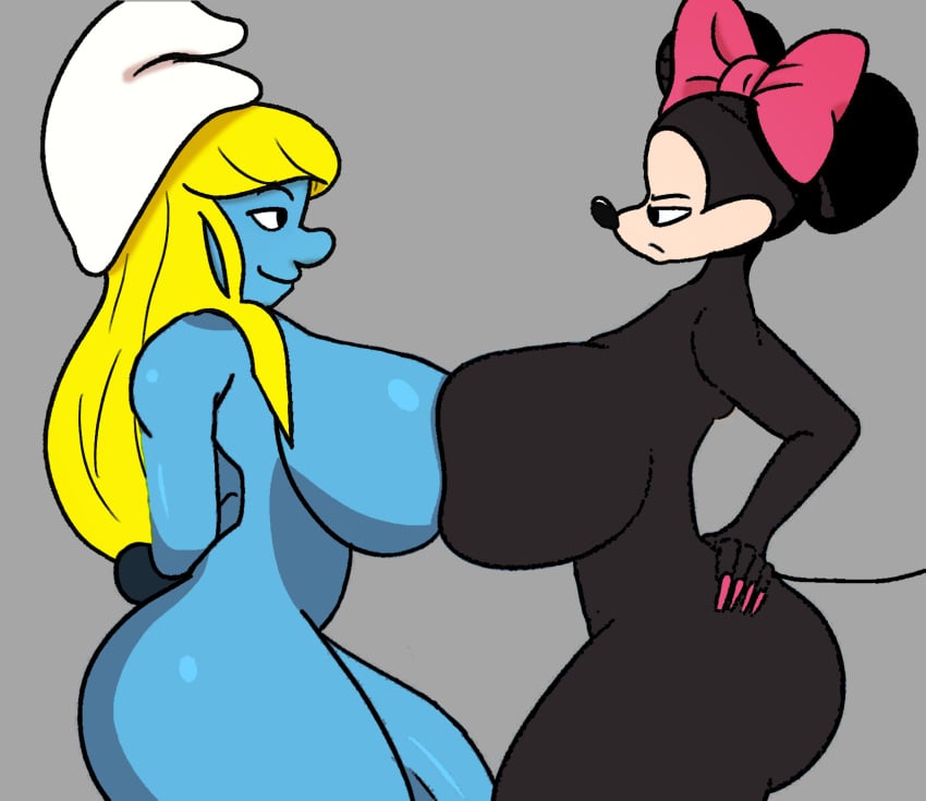 1girl anthro ass big_breasts black_body black_fur blonde_hair blue_body blue_skin breasts clothed clothing cuckold dezmine21 digital_media_(artwork) disney duo feet fur genitals gloves group hair handwear hat headgear headwear herm high_res huge_breasts humanoid intersex intersex_penetrating male mammal mickey_mouse minnie_mouse mokey_mouse mouse murid murine not_furry nude open_mouth penetration phrygian_cap rodent sex simple_background smile smurf smurfette the_smurfs thick_thighs trio vaginal_penetration