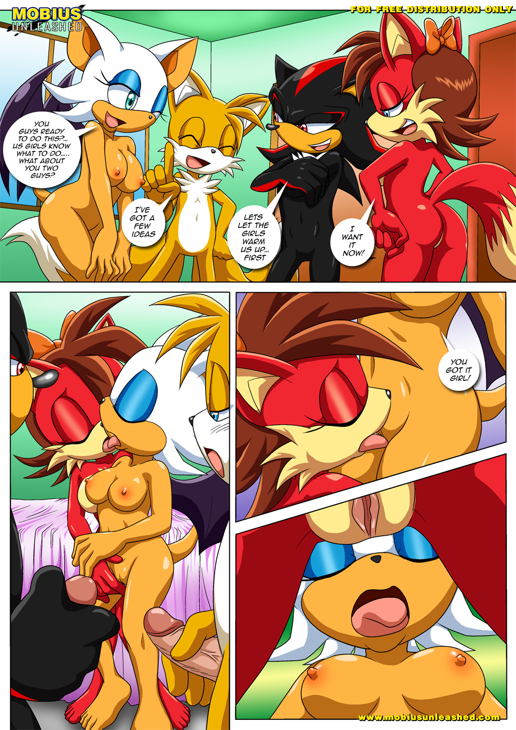 2_girls 2boys archie_comics ass bbmbbf bisexual breasts fiona_fox licking miles_"tails"_prower mobius_unleashed nude palcomix penis rouge_the_bat sega shadow_the_hedgehog sonic_(series) sonic_the_hedgehog_(series) swingers swingers_(comic) tails yaoi yuri