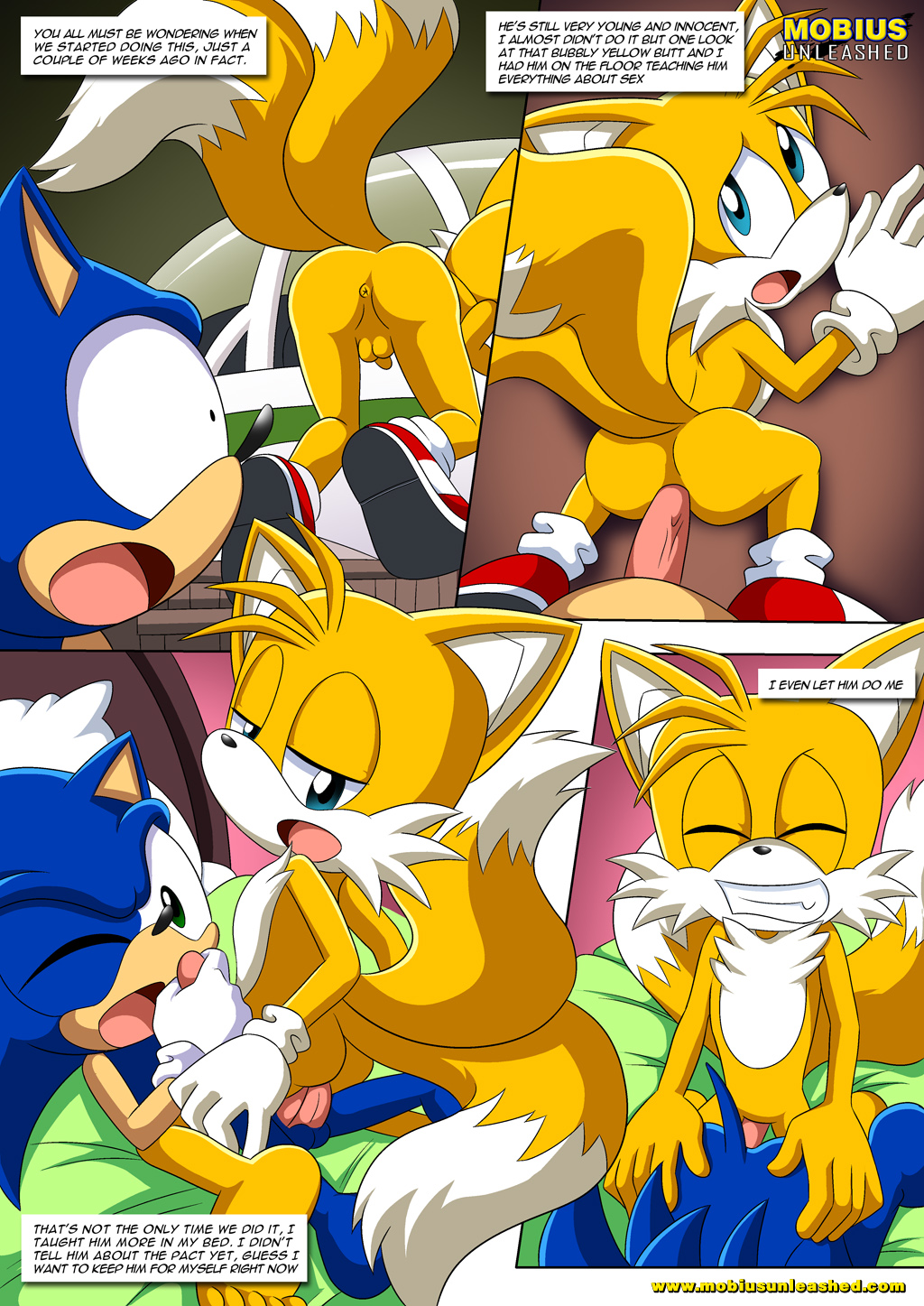 2015 2boys anal anu ass barefoot bbmbbf bisexual confused fangs feet foot innocent miles_"tails"_prower mobius_unleashed palcomix penetration penis sega shocked soles sonic_(series) sonic_the_hedgehog sonic_the_hedgehog_(series) tails testicle the_pact_2 yaoi