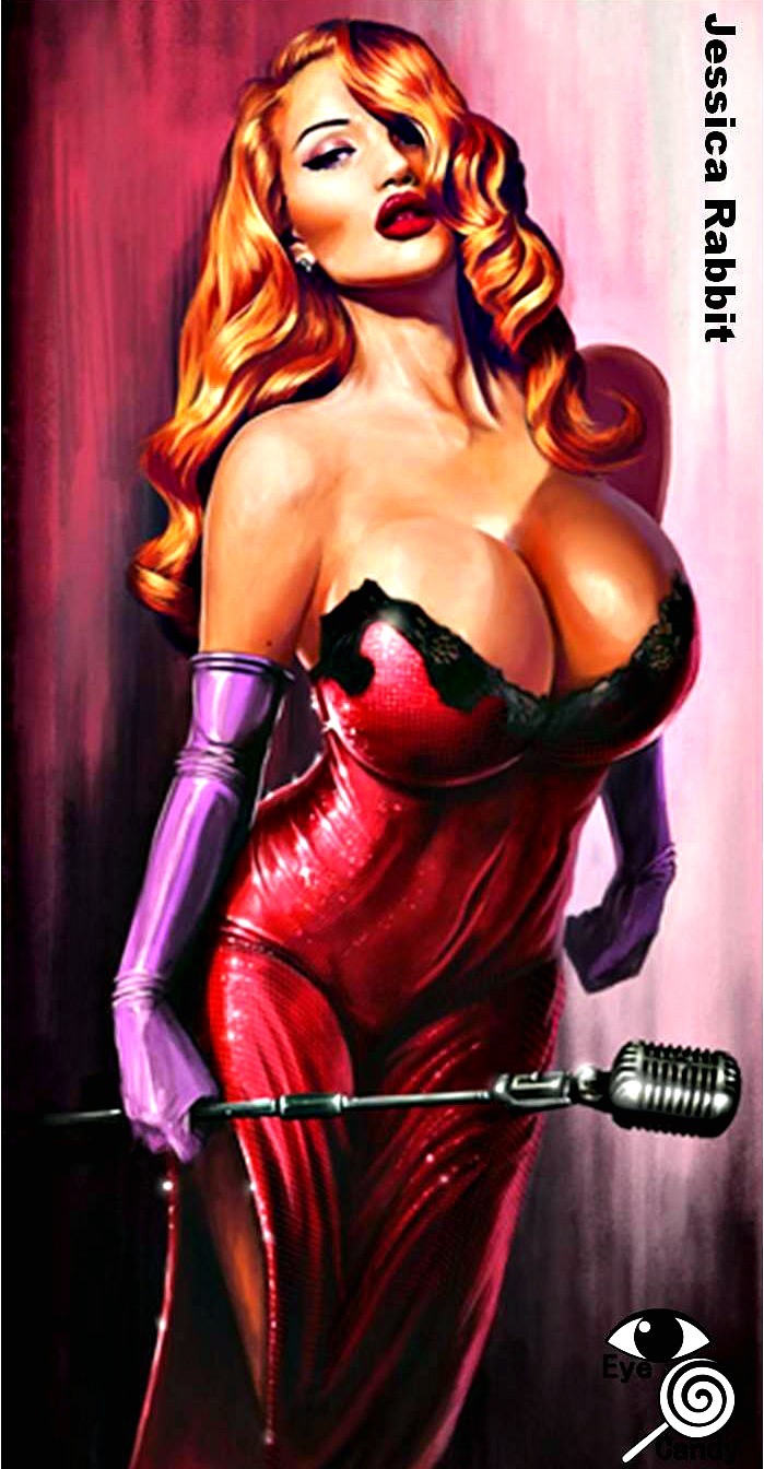 breasts character_name disney dress gloves jessica_rabbit microphone purple_gloves who_framed_roger_rabbit