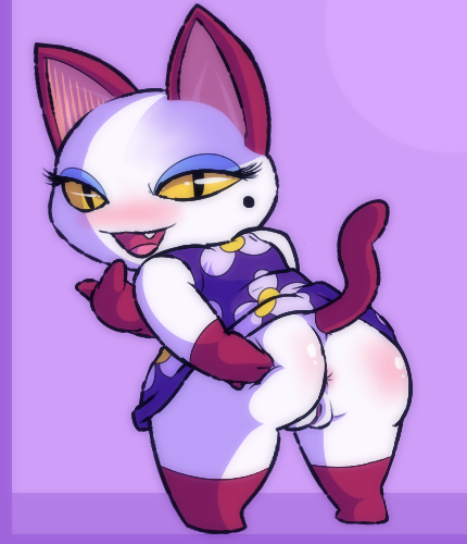 animal_crossing anthro anus ass big_ass cat feline female full_body inviting looking_at_viewer looking_back olivia presenting presenting_hindquarters pussy quagsireofvp seductive smile yellow_eyes