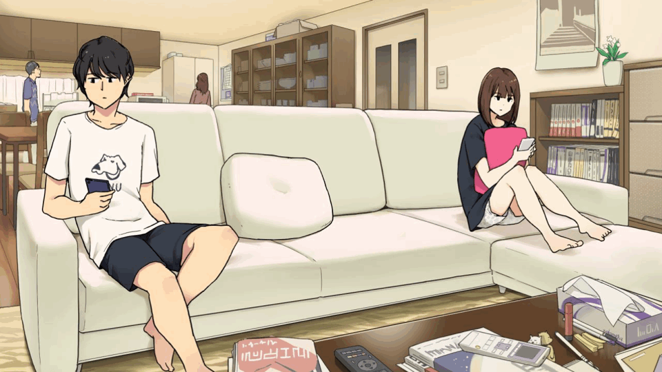 16:9_aspect_ratio 1girl 2_girls 2boys after_sex ass bangs black_hair black_shirt blush breasts brother brother_and_sister brown_hair censor_bar censored closed_eyes clothes_removed comic couch doggy_position english english_text extreme_content family feet fellatio from_behind gif gif hair_between_eyes hetero hizamakura incest kissing legs living_room male missionary_position multiple_boys multiple_girls nakadashi navel nipples nude open_mouth oral original penis pussylicking semen sex sex_from_behind shirt shirt_lift shorts siblings sideboob sound_effects speech_bubble stomach straddling sweat taken_from_behind text top-down_bottom-up undressing upright_straddle vaginal wakamatsu372 white_shirt
