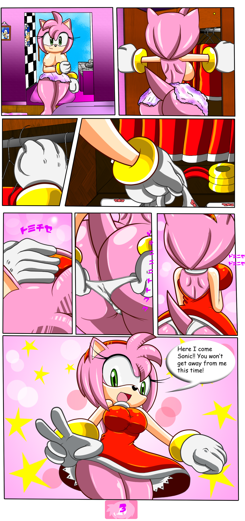 Sonic Porn Boobs - Xbooru - 2013 amy rose ass back big breasts breasts butt closet clothing  comic dialog dress dressing female furry gloves green eyes hedgehog nipples  nobody147 nude open mouth panties pink fur sega
