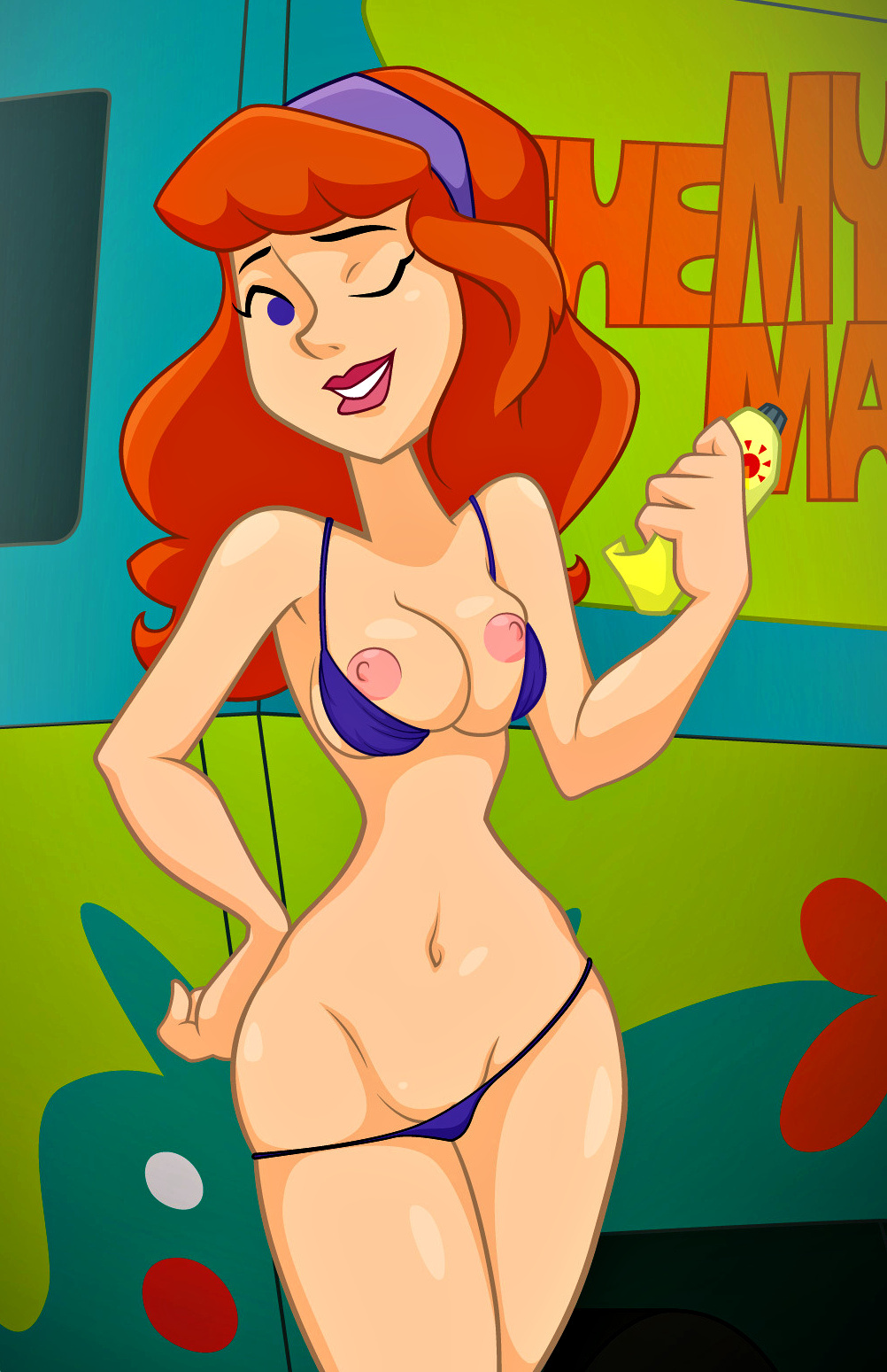 bikini breasts daphne_blake hairband redhead scooby-doo tagme