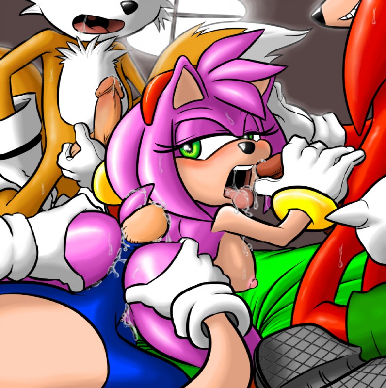 accessory amy_rose anthro ass ass_grab balls big_breasts blue_body blue_fur bodily_fluids breasts butt butt_grab buttjob canid canine clothing cub cute drooling echidna erection erinaceinae erinaceinae_humanoid eulipotyphlan female footwear fox fur furry genitals glans green_eyes group group_sex hair hair_accessory hairband hand_on_butt handjob hedgehog hot_dogging humanoid_genitalia humanoid_penis knuckles_the_echidna male male/female mammal medium_breasts miles_"tails"_prower monotreme nipples nude orange_fur penile penis pink_body pink_fur pink_hair ravrous red_dress saliva sega sex shoes short_hair sonic_the_hedgehog sonic_the_hedgehog_(series) tongue tongue_out white_gloves young younger_male