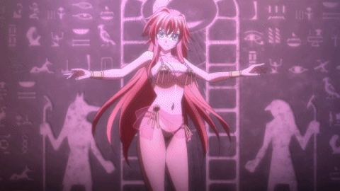 1girl ahoge animated animated_gif ass ass_shake big_breasts bikini bounce bouncing_breasts breasts cleavage dancer dancing gif high_school_dxd highleg highleg_bikini highleg_swimsuit jewelry large_breasts long_hair lots_of_jewelry lowres micro_bikini non-nude red_hair rias_gremory see-through side-tie_bikini solo spinning swimsuit veil