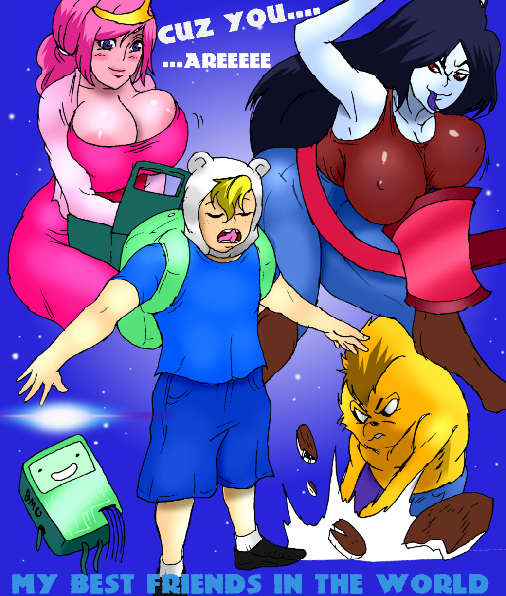 adventure_time big_breasts breasts finn_the_human hips jay-marvel marceline princess_bubblegum text wide_hips