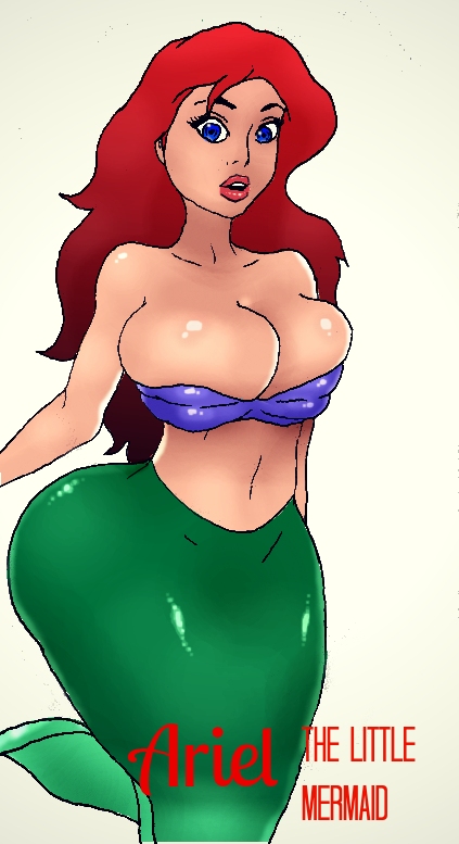 big_breasts breasts comic disney hips human jay-marvel lips looking_at_viewer princess_ariel text the_little_mermaid white_background wide_hips