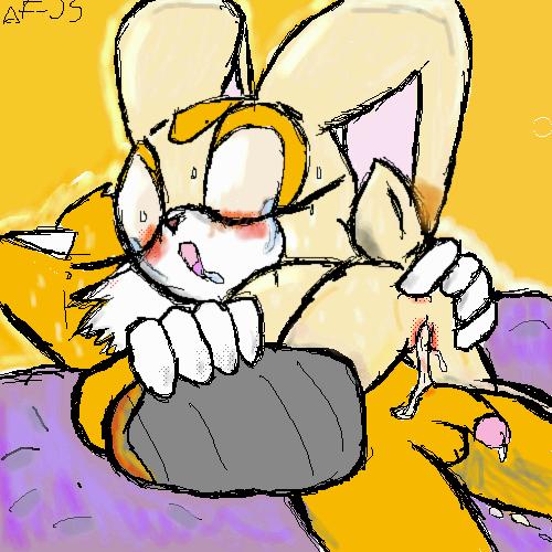 1boy 1girl af-js after_sex anthro cream_the_rabbit miles_"tails"_prower sega sonic sonic_(series) tail