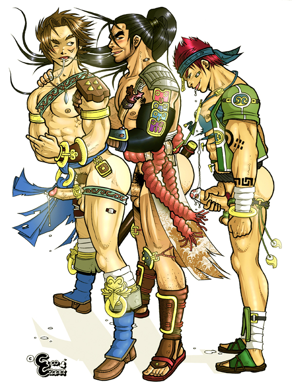 3boys anal ass eoxxx heishiro_mitsurugi human kilik male male_only mitsurugi multiple_boys muscle partially_clothed penis pubic_hair soul_calibur soul_calibur_ii soul_calibur_iii soul_calibur_v soul_calibur_vi soulcalibur soulcalibur_ii soulcalibur_iii soulcalibur_iv source_request white_background yun-seong