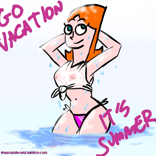 candace_flynn phineas_and_ferb summer tagme wet