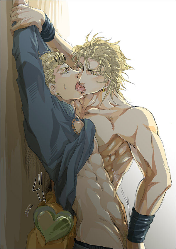 2boys age_difference blonde_hair dio_brando father_&amp;_son giorno_giovanna golden_wind incest jojo's_bizarre_adventure kissing male male_only muscular_male stardust_crusaders undressing vento_aureo yaoi yaoi