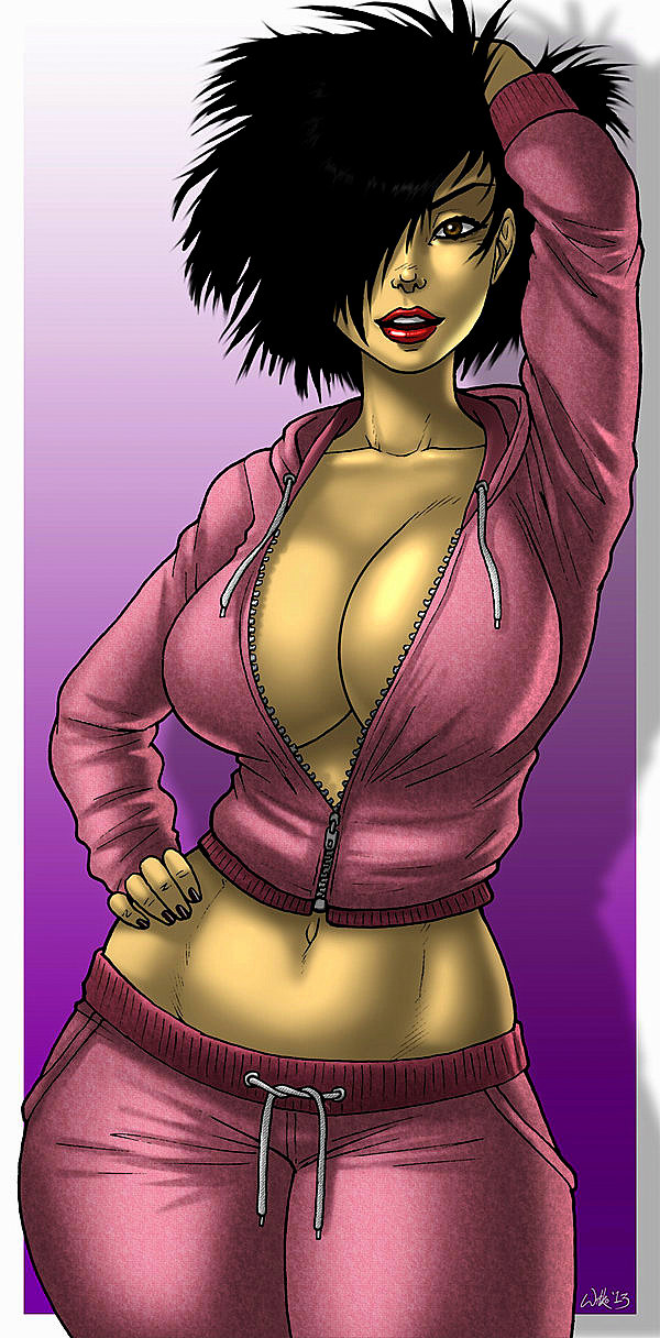amy_wong asian_female big_breasts black_hair breasts cerberuslives cleavage futurama huge_breasts looking_at_viewer navel solo wilko