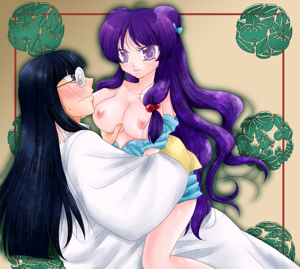 1boy 1girl breasts female kyono_airu_(156229) male male/female mousse nipples ranma_1/2 shampoo_(ranma_1/2)