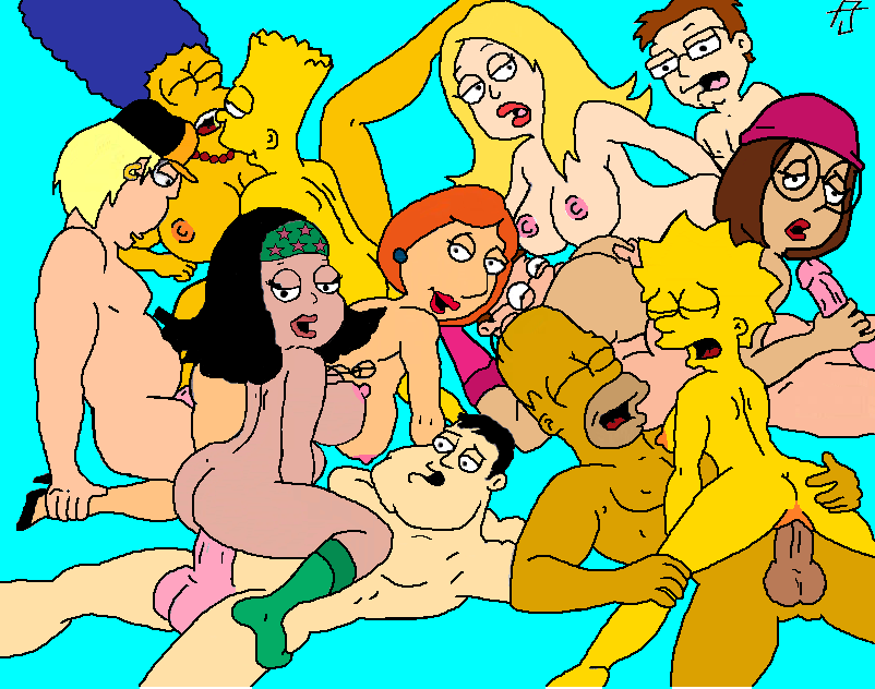 american_dad bart_simpson chris_griffin family_guy francine_smith hayley_smith homer_simpson incest lisa_simpson lois_griffin marge_simpson meg_griffin orgy peter_griffin stan_smith steve_smith the_simpsons yellow_skin