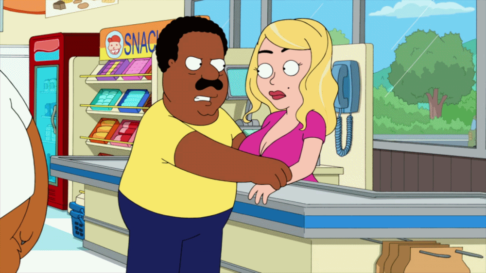 big_boob_june big_breasts bouncing_breasts breasts cleavage cleveland_brown gif hair shake the_cleveland_show tim_the_bear
