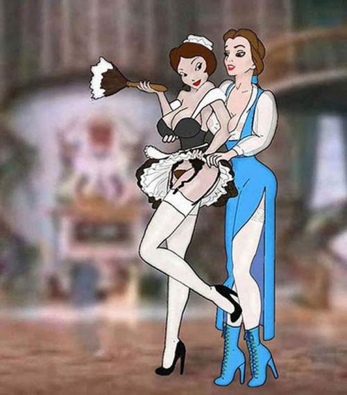 beauty_and_the_beast disney fifi_(beauty_and_the_beast) maid princess_belle stockings tagme