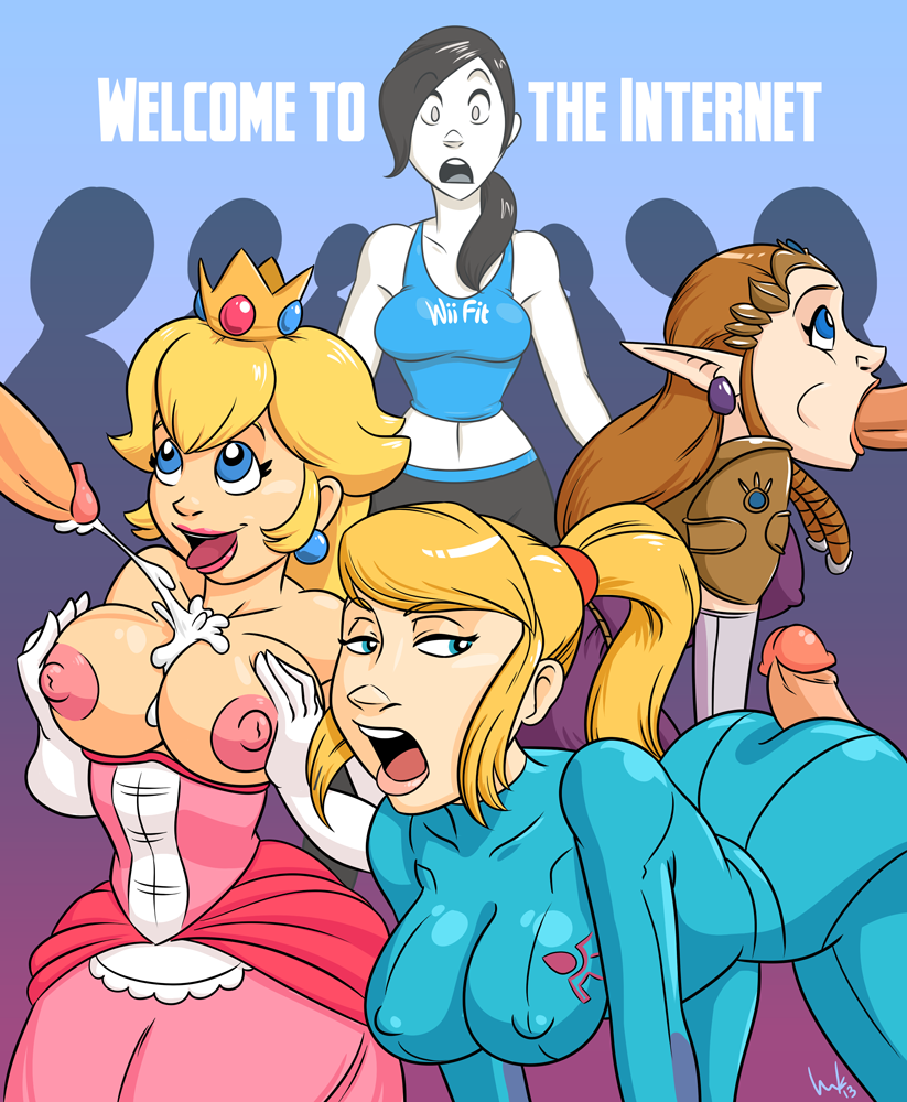 aeolus ass breasts buttjob crossover cum english_text fellatio huge_ass large_ass large_breasts metroid nipples oral outlaw_ink princess_peach princess_zelda samus_aran super_mario_bros. text the_legend_of_zelda wii_fit wii_fit_trainer