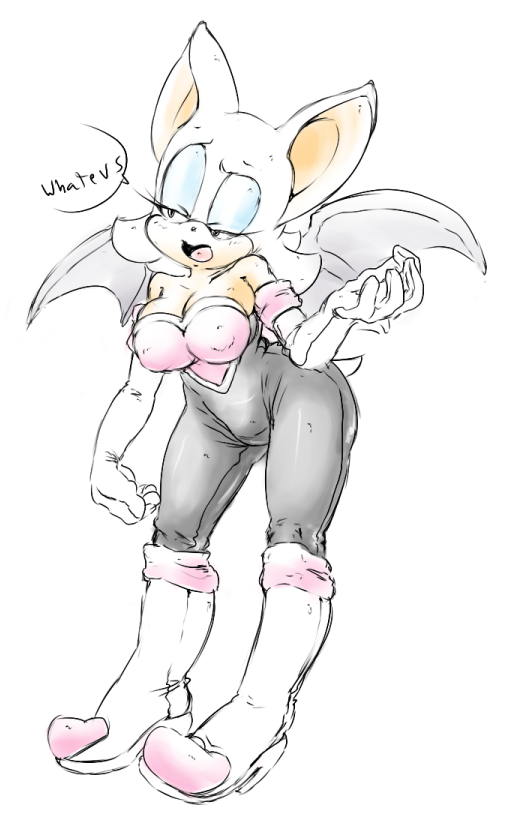 anthro areola argento bat big_breasts breasts clothing erect_nipples fangs female green_eyes hair nipples nude open_mouth pussy rouge_the_bat sega solo sonic_(series) teeth torn_clothing werebat white_hair wings