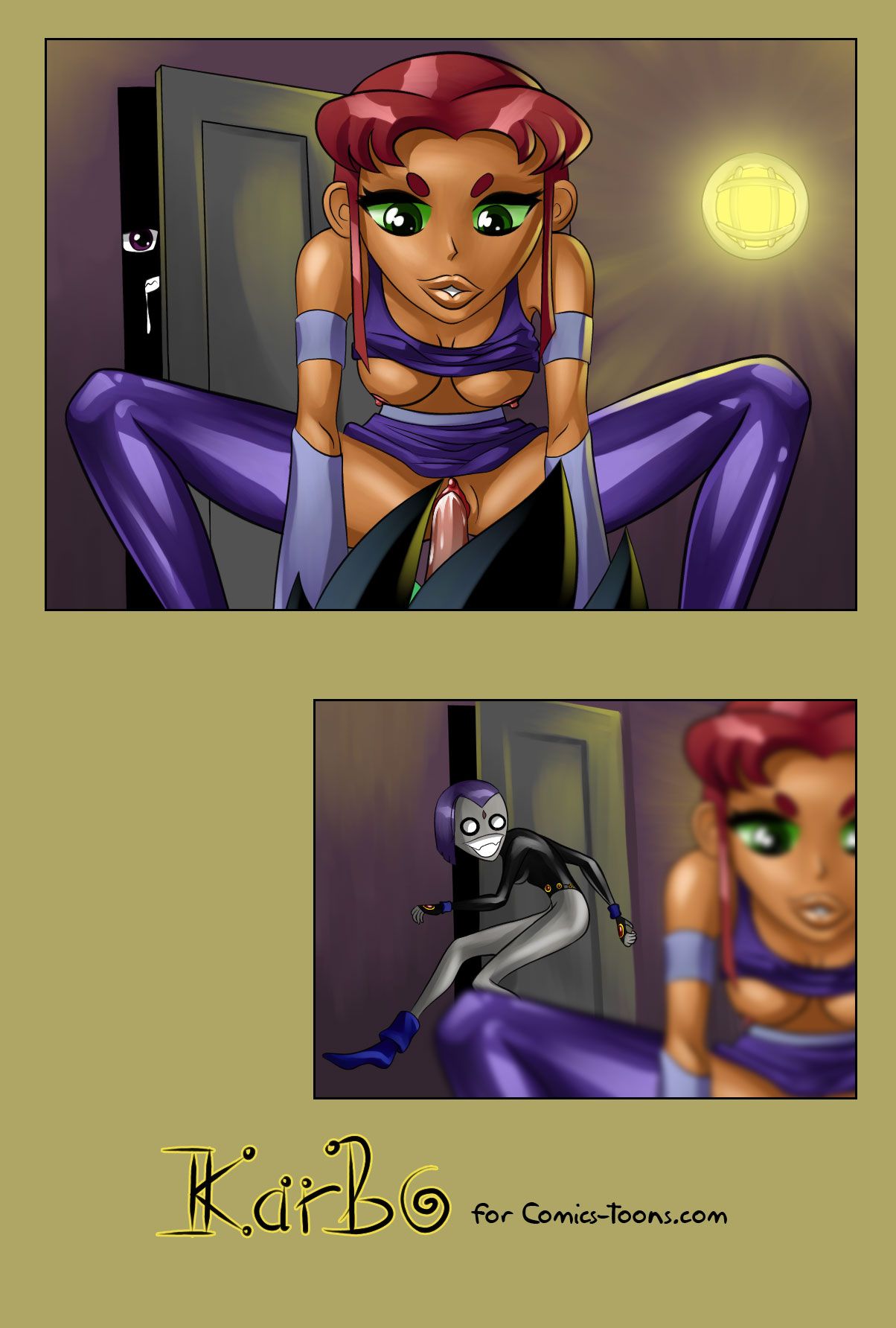 comic comics-toons dc dcau female karbo raven_(dc) robin starfire teen_titans