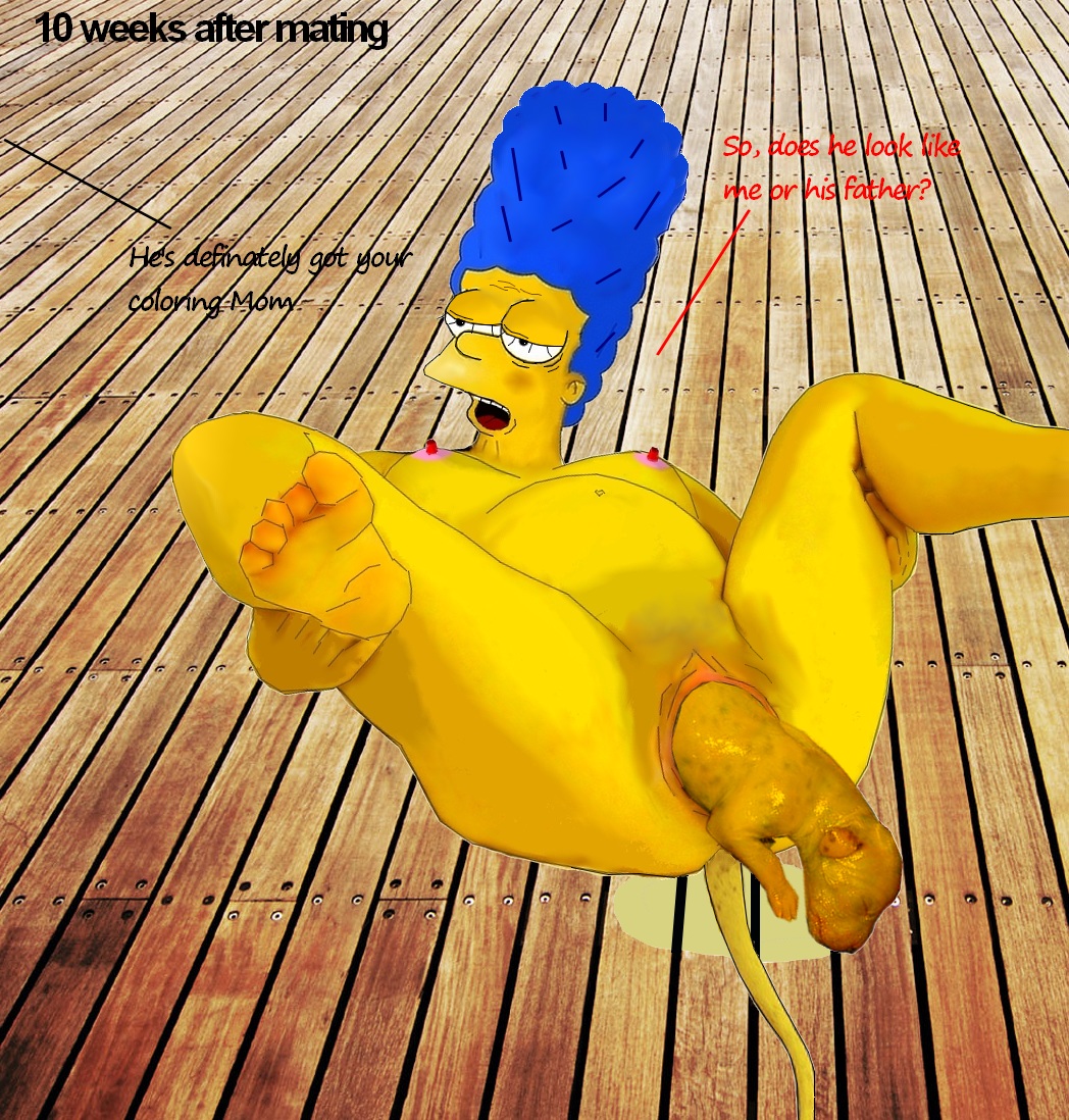 birth dog marge_simpson tagme the_simpsons yellow_skin